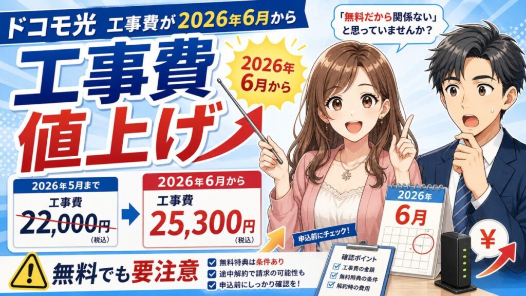 ドコモ光工事費シュミレーション