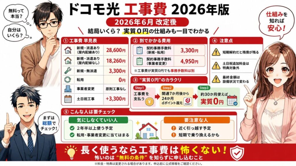 ドコモ光工事費シュミレーション