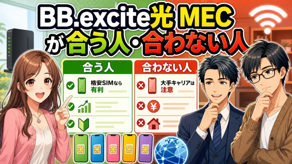 BB.excite光 MEC 乗り換え