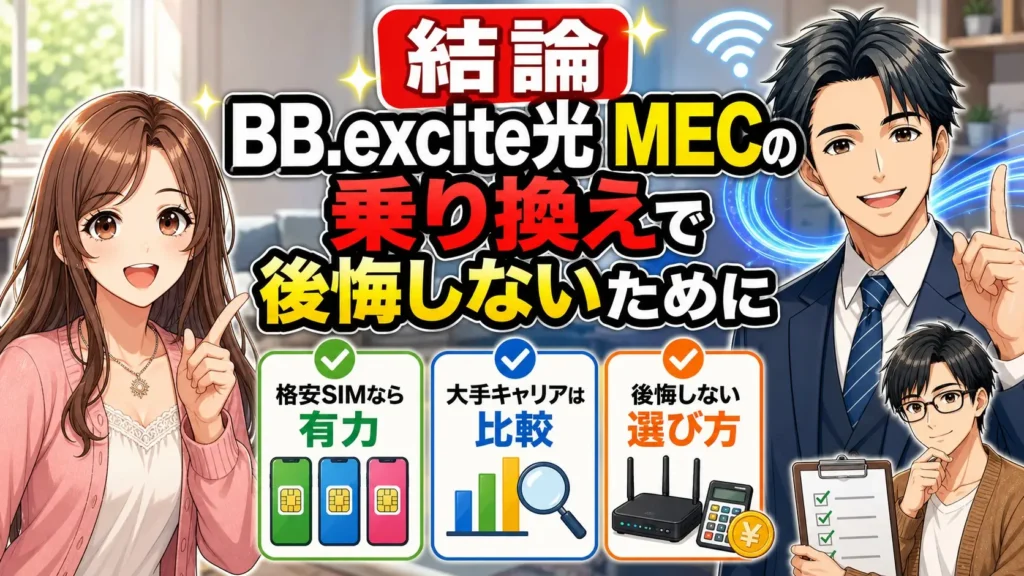 BB.excite光 MEC 乗り換え