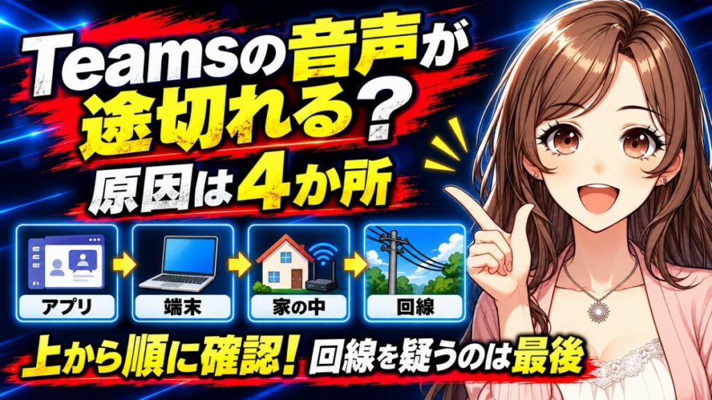 Teams 音声が途切れる 原因