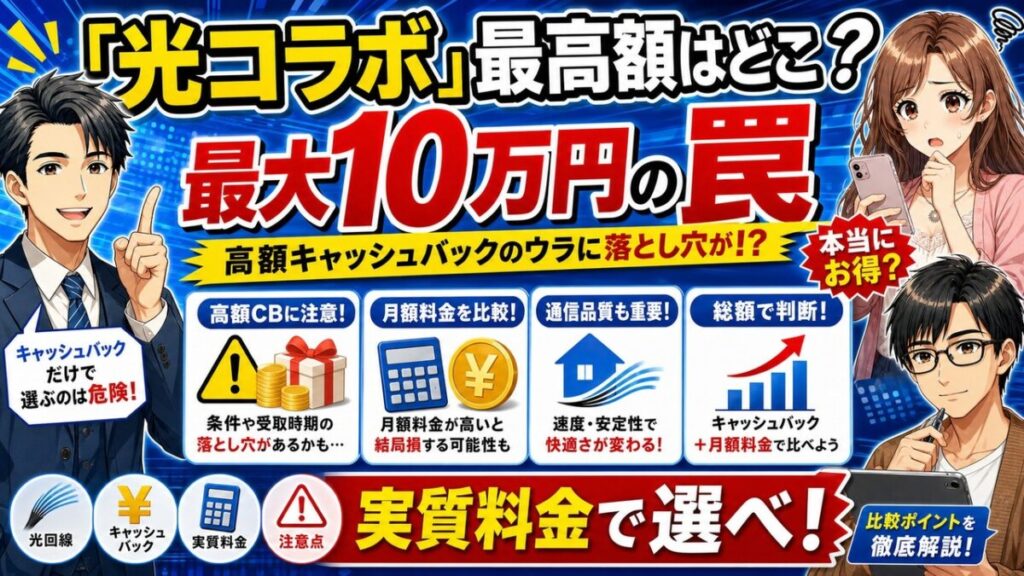 1番高額なキャッシュバックがもらえる光コラボ