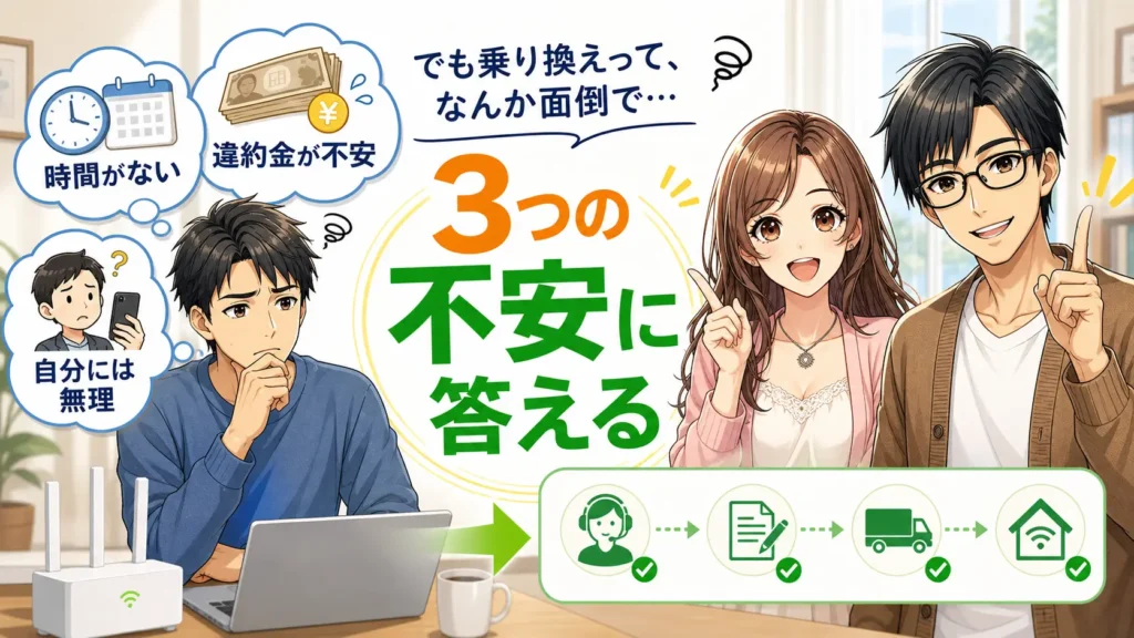 おてがる光 乗り換え