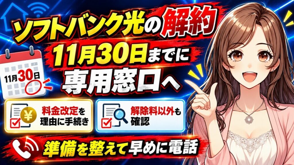 ソフトバンク光 解約できない